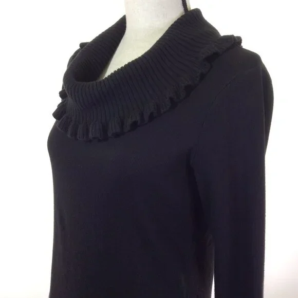 RAFAELLA Womens Top Size Medium Black Long Sleeve - Picture 9 of 12
